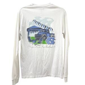 UNC Tarheel T-Shirt Size Small Long Sleeve Front Back Distressed Graphic
